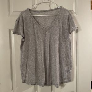 Aerie Real Soft Tee Grey V Neck T Shirt Large